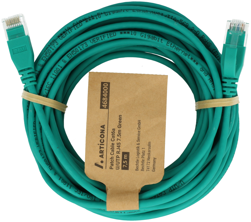 Câble patch RJ45 U/UTP Cat6a 15 m vert