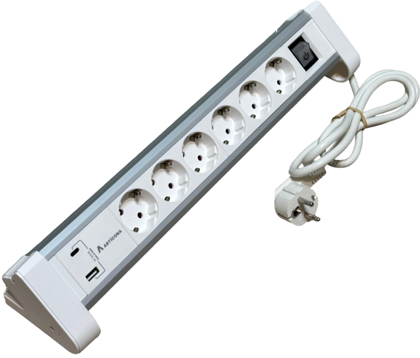 Hálózati elosztó 6-os + 2x USB A/C 1,4m