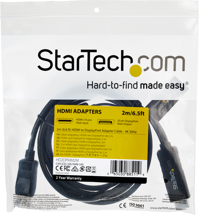 Câble HDMI - DisplayPort StarTech 2 m