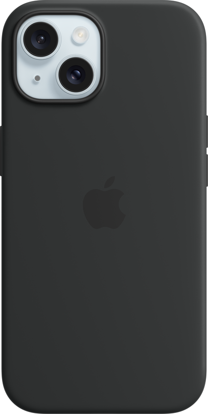 Capa silicone Apple iPhone 15 preta