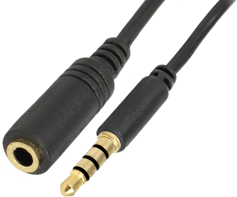 Câble jack m. - f., 3,5 mm, 4 br., 2 m