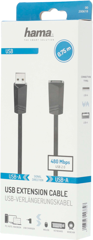 Hama USB-A Extension 0.75m