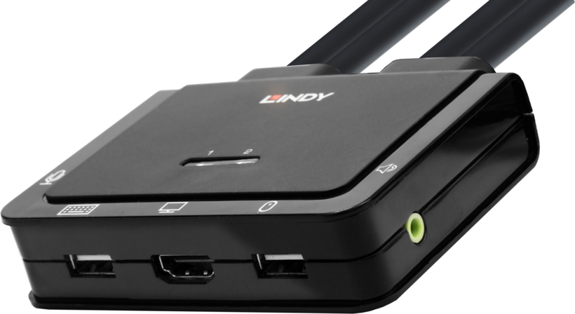 LINDY 2 portos HDMI/USB-C KVM-switch
