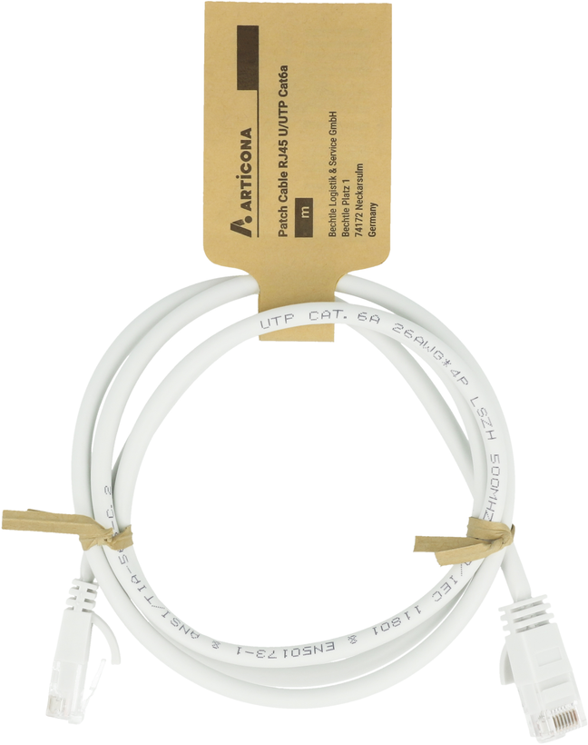 Câble patch RJ45 U/UTP Cat6a 10 m blanc
