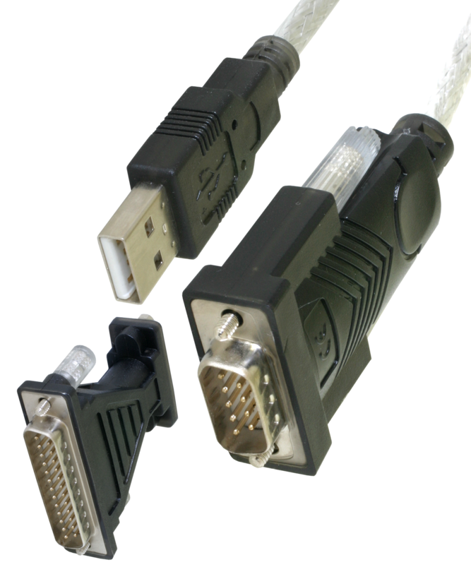 Adapter DB9+DB25/m - USB-A/m 1.8m