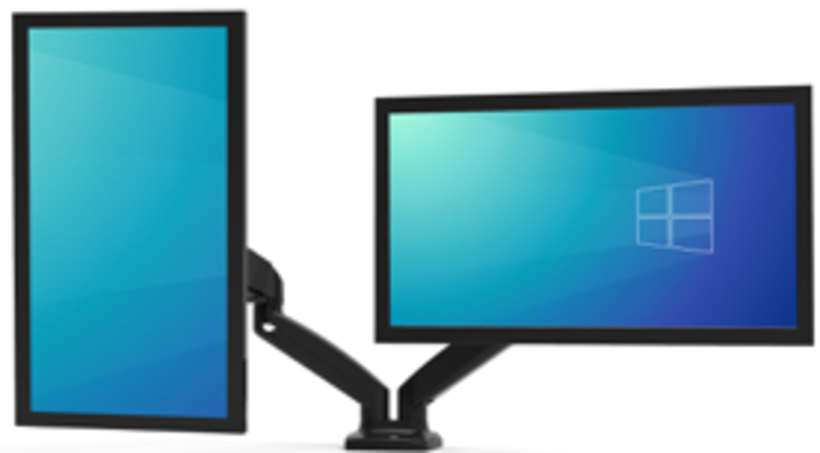 Braccio per due monitor ergonomico Port