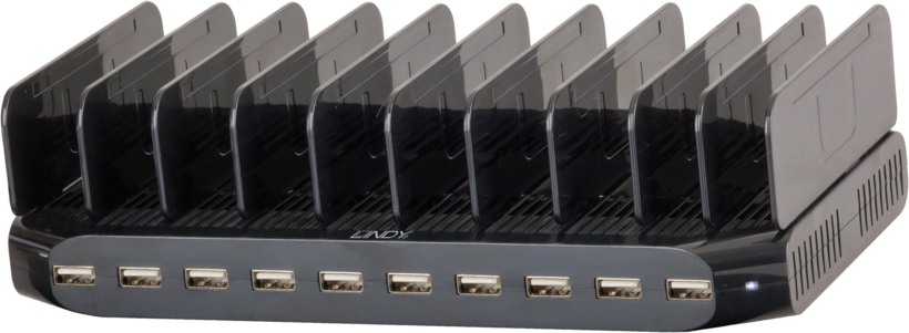 LINDY USB Charging Station 10-port Black