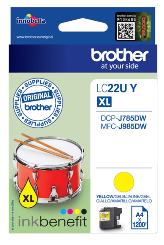 Encre Brother LC-22UY, jaune