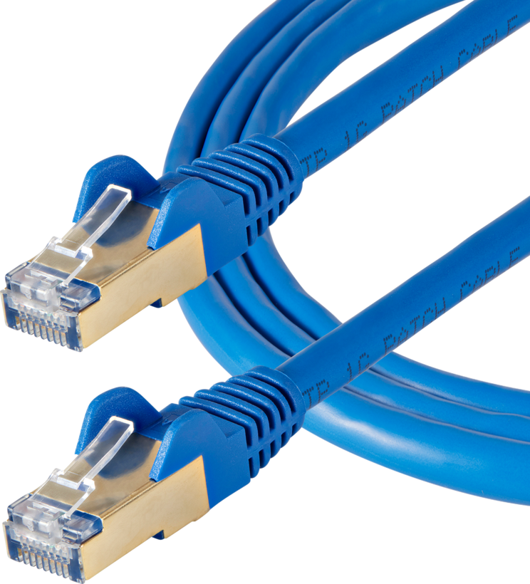 Câble patch RJ45 F/FTP Cat6a 10 m, bleu