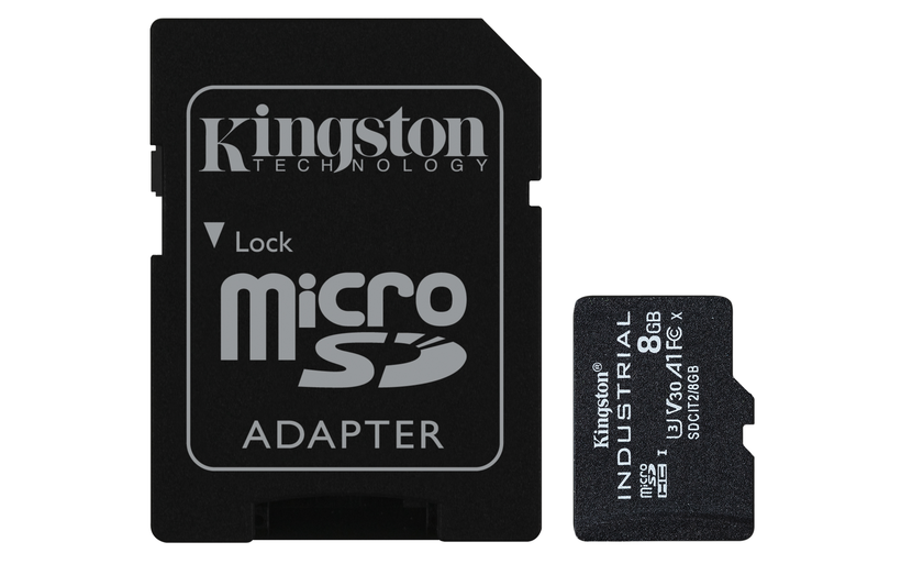 Carte microSDHC indust. Kingston 8Go+ad.