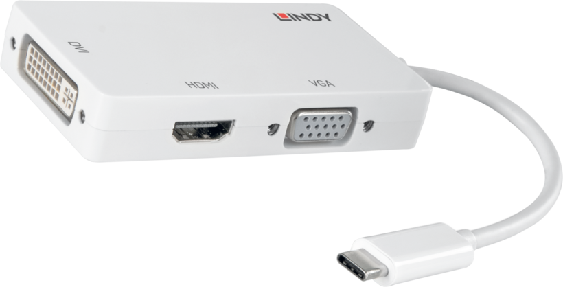 Adapter USB C/m - VGA+HDMI+DVI/f