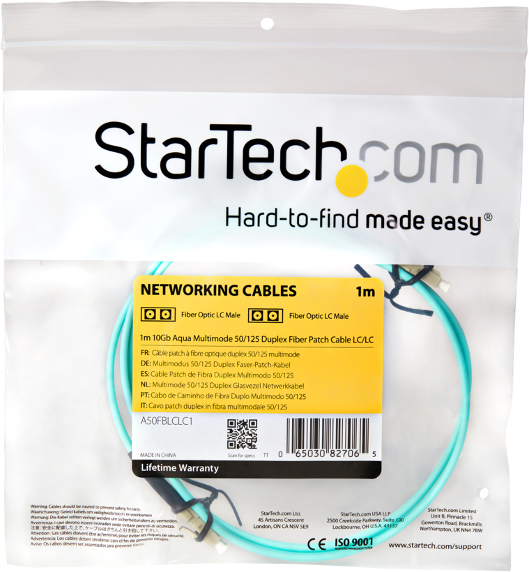 FO Duplex Patch Cable LC-LC 50/125µ 1m