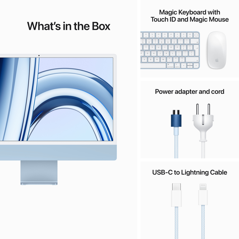 Apple iMac M3 10 cœurs 8/512 Go, bleu