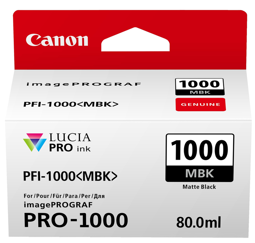 Inkoust Canon PFI-1000MBK, matně černý