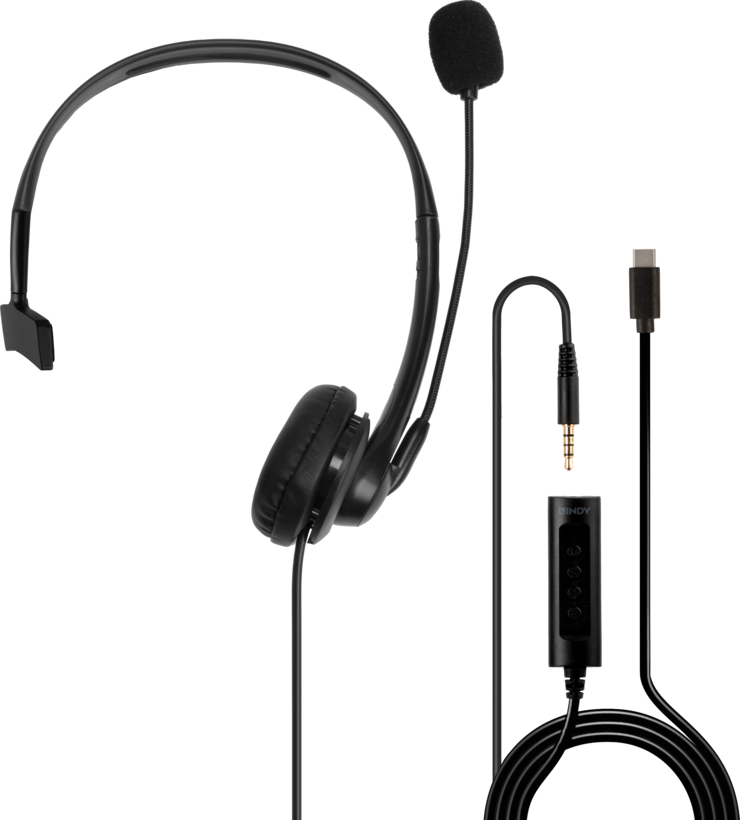 Buy LINDY USB Type C 3.5mm Mono Headset 20433