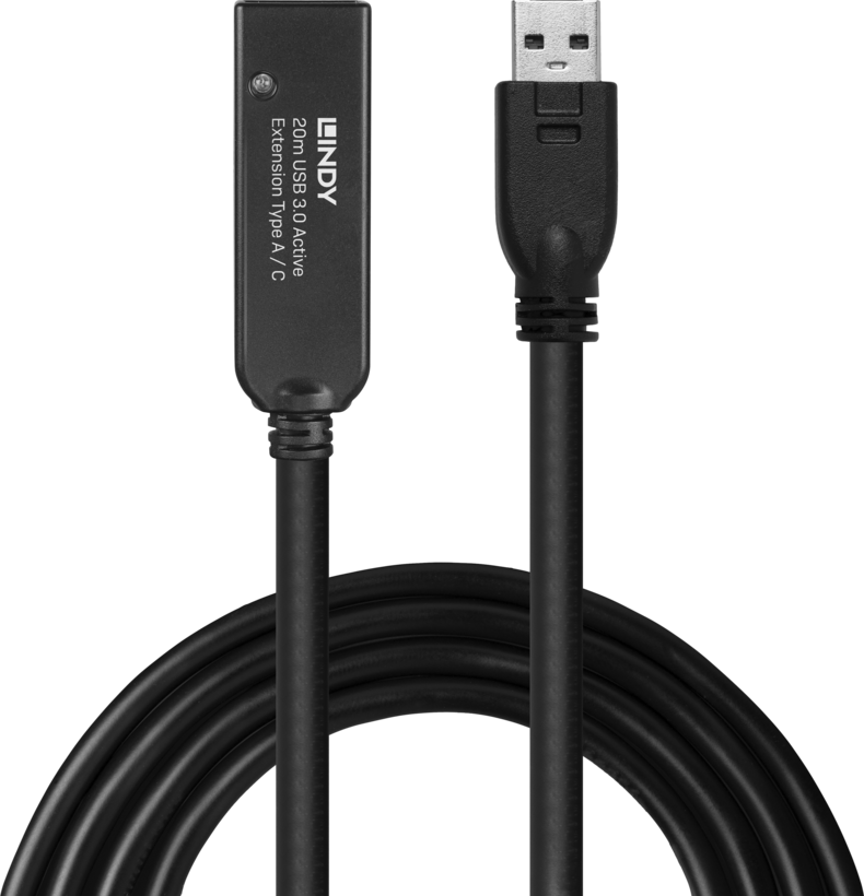 LINDY USB Typ C-A Aktiv-Verlängerung 20m