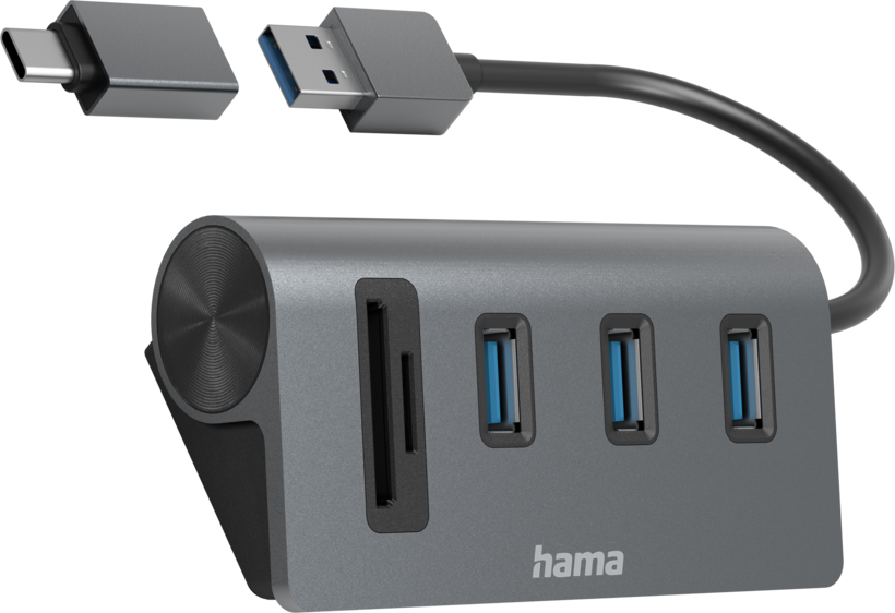 Hama USB Hub 3.0 3-port + Card Reader
