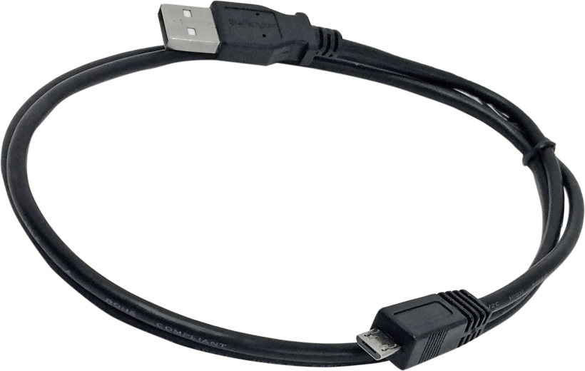 Câble USB 2.0 A m.>microB m., 2 m, noir