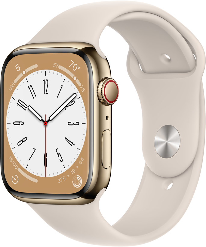 Buy Apple Watch S8 GPS+LTE 45mm Steel Gold (MNKM3FD/A)