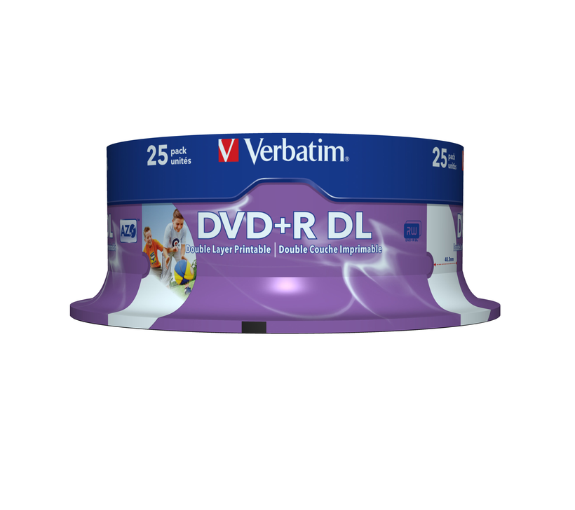 Verbatim DVD+R DL 8,5Go 8x Inkjet SP(25)