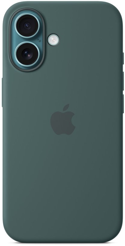 Custodia iPhone 16 silicone verde lago