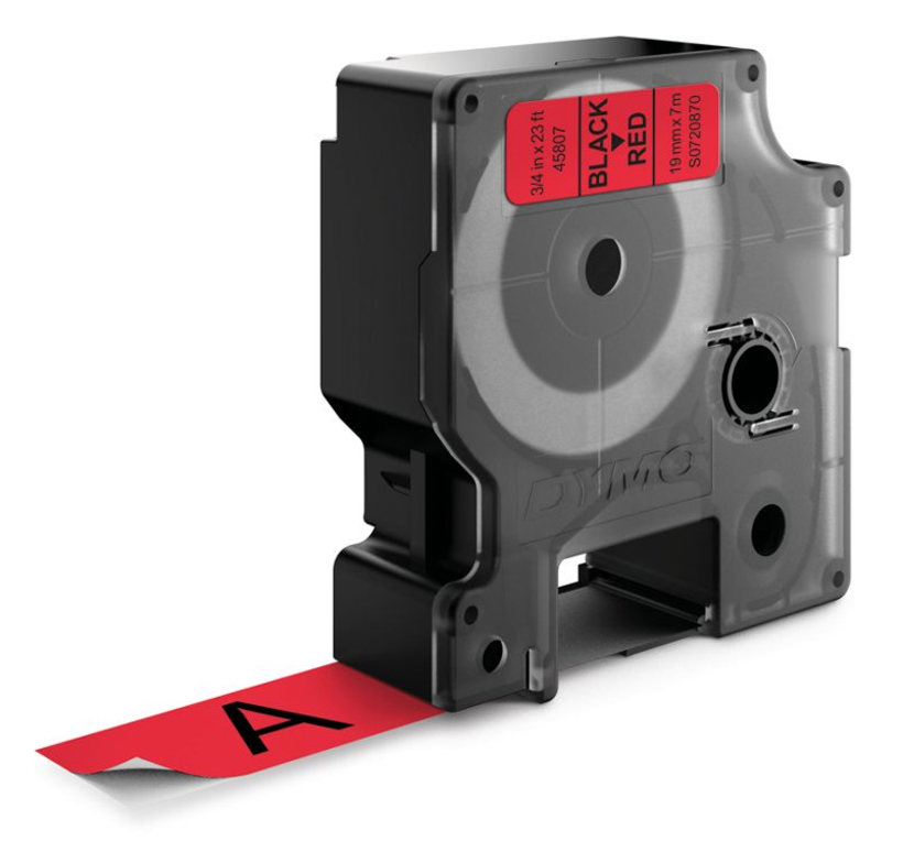Ruban Dymo D1 rouge/noir, 19 mm