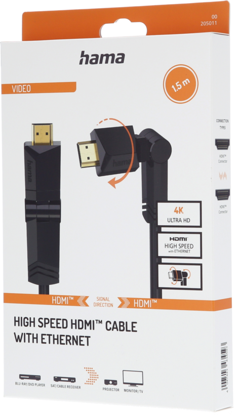 Hama HDMI Kabel 90° 1,5 m