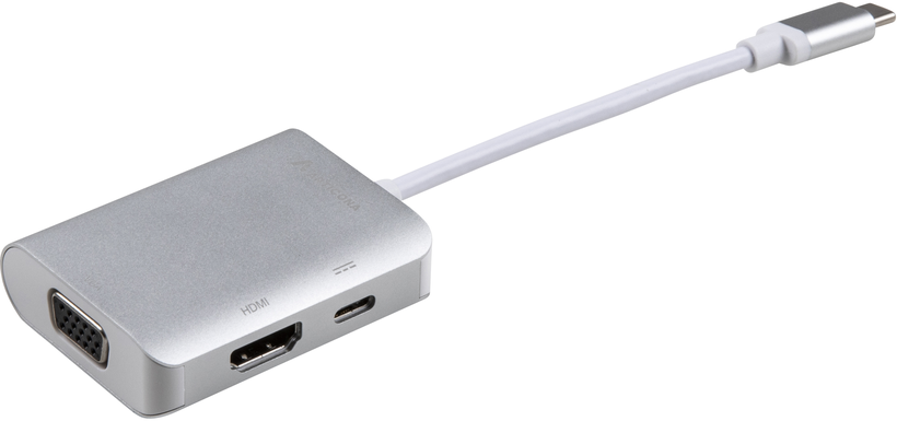 Adaptador USB C m - HDMI/VGA/USB f