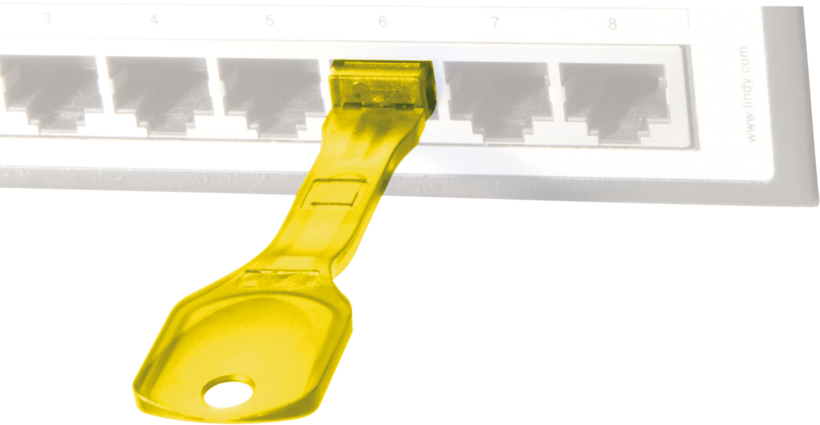 Verrous p. port RJ45 jaune, x10 + 1 clé
