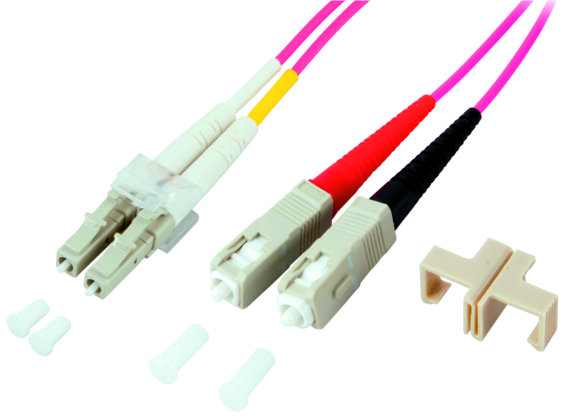 Kabel krosowy FO duplex LC-SC 2 m 50 µ