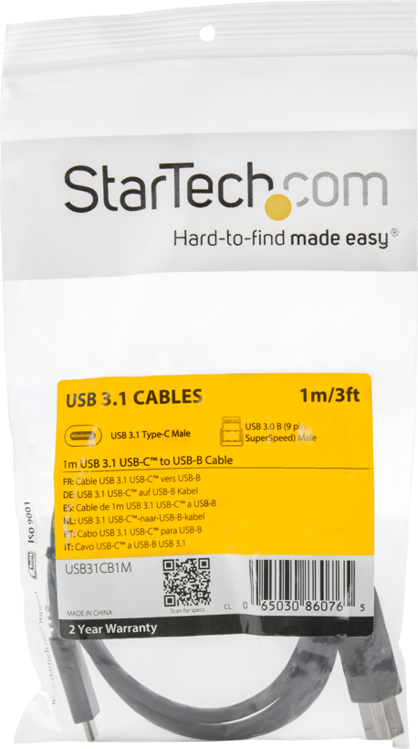USB Kabel 3.1 St(C)-St(B) 1 m schwarz