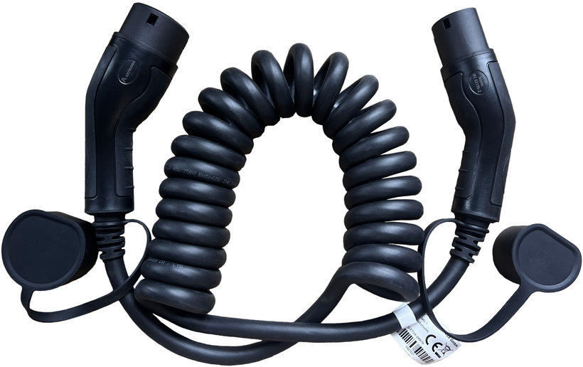 Type 2 EV Charging Cable 11kW Spiral 5m