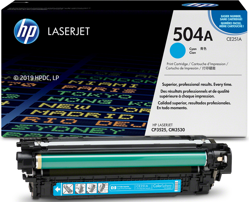 HP Tóner 504A cian