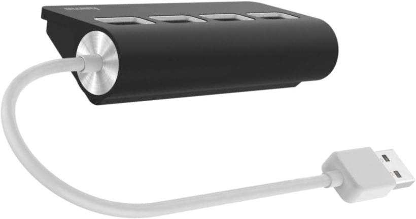 Hama USB Hub 2.0 4-Port schwarz/weiß