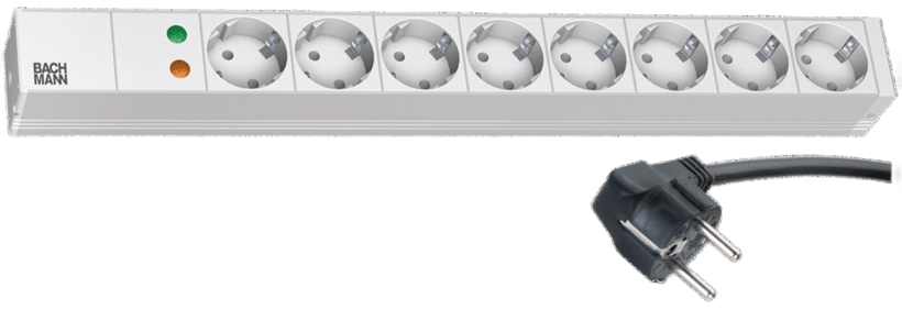 Power Strip 8x Surge Protect 19" 2m