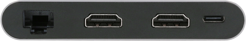 Adaptér 8v1, C - 2x HDMI/RJ45/USB/SD