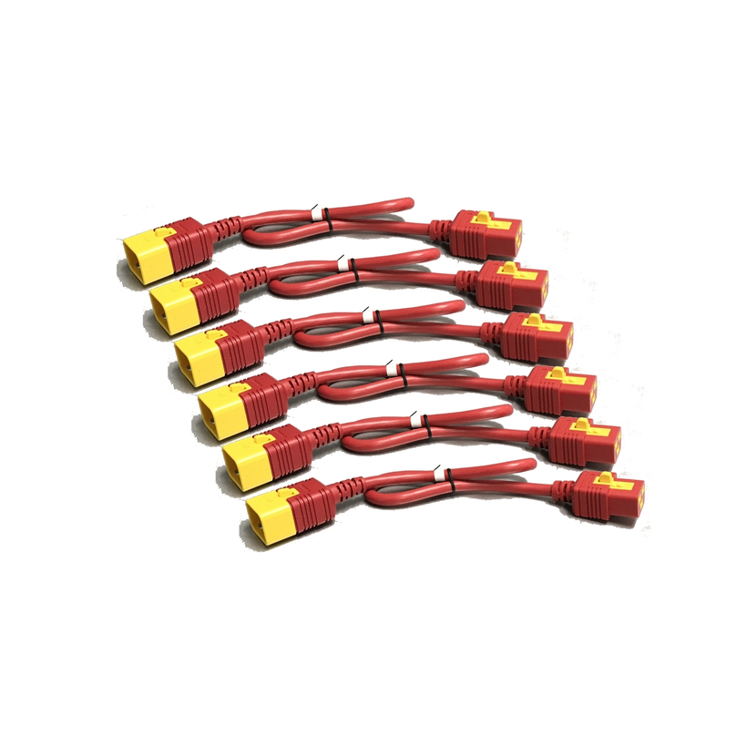 Kit câble alim C19>C20 droit 1,2m rouge