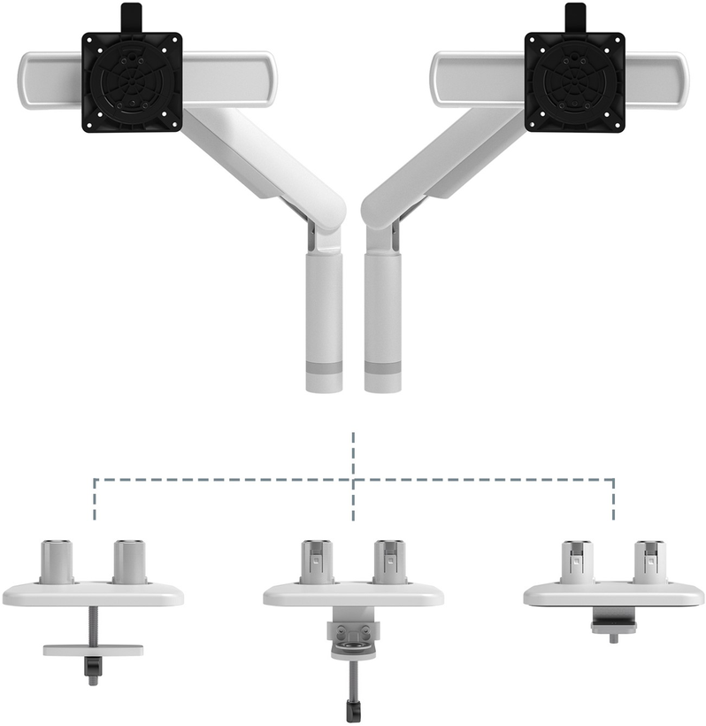 Dataflex Viewprime + Dual Desk Mount