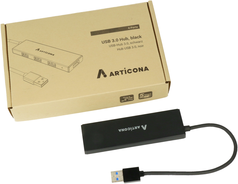 ARTICONA USB 3.0 Hub 4-port Black