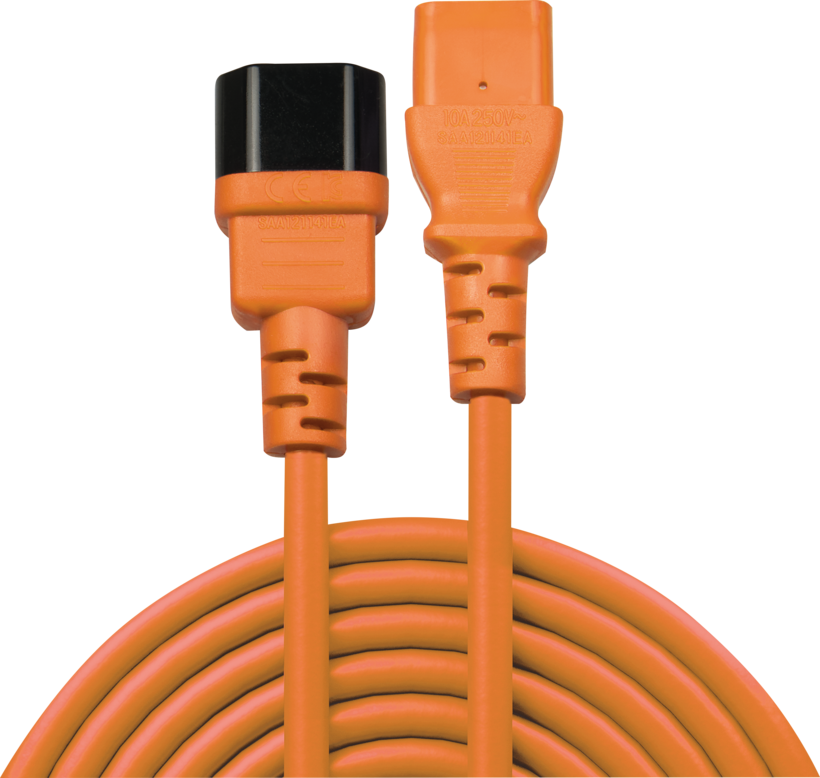Cable alim. C13 h - C14 m 2 m, naranja