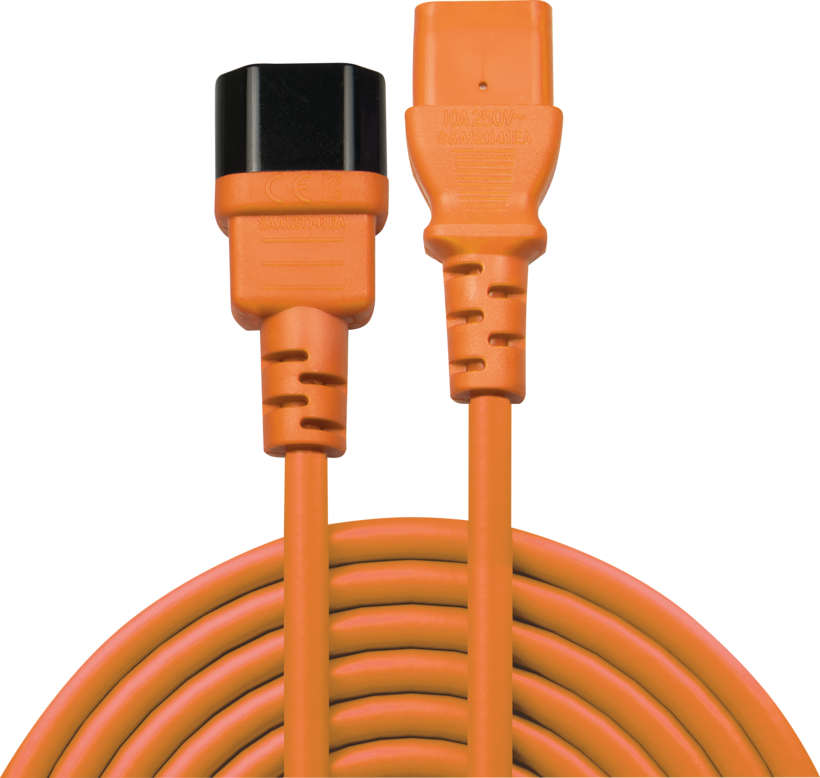 Câble alimentation C13f.-C14m. 2m orange