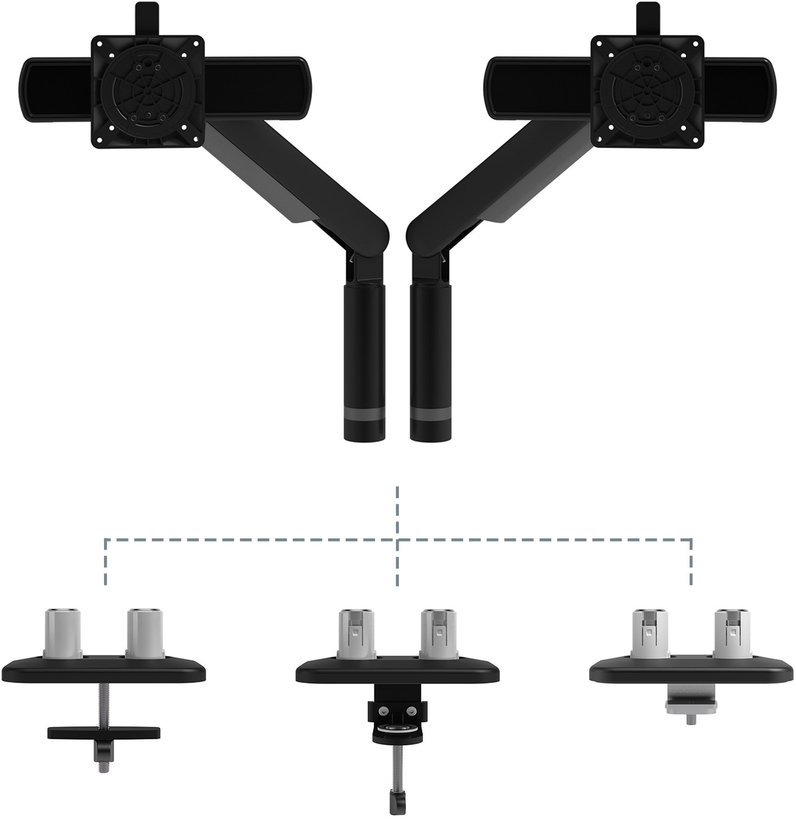 Dataflex Viewprime + Dual Desk Mount