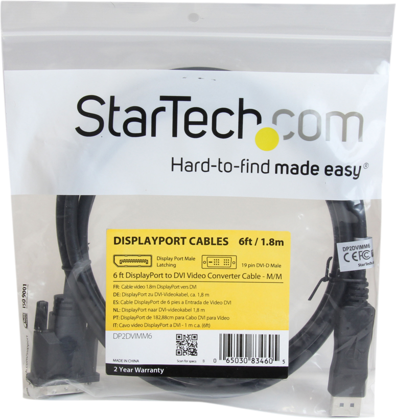StarTech DisplayPort - DVI-D Cable 1.8m