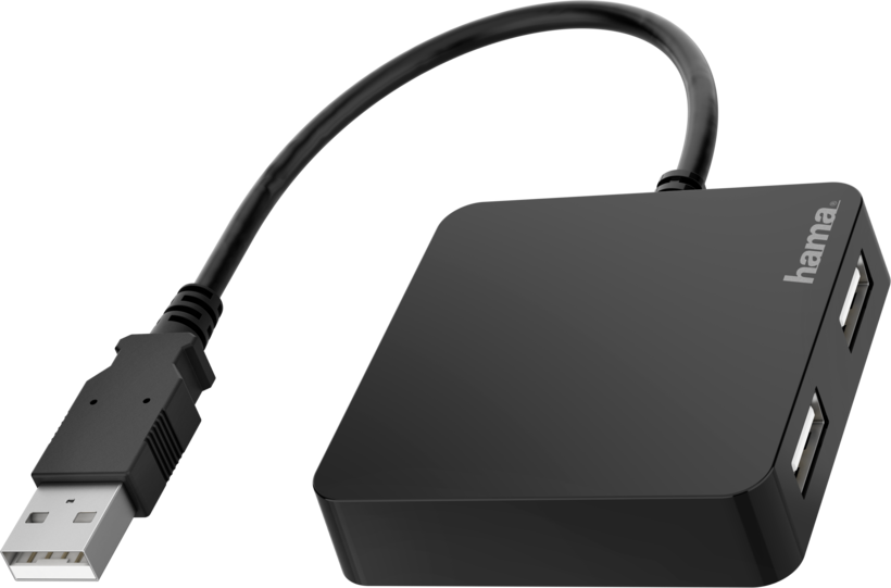 Hama USB Hub 2.0 4-Port schwarz
