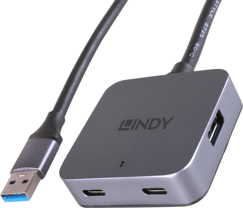 Hub USB 3.0 LINDY 4 ports. 10 m