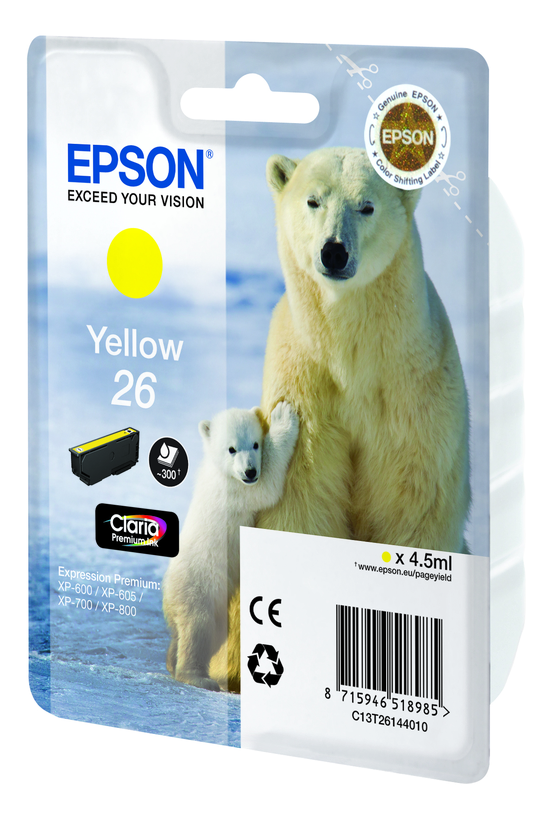 Epson 26 Claria Ink Yellow