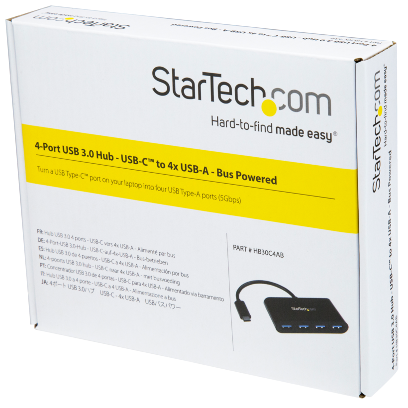 StarTech USB Hub 3.0 4-port Black