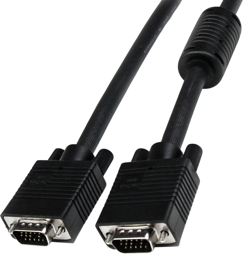Cable monitor VGA HD15 m-m 5 m, negro