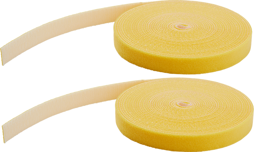 Hook-and-Loop Cable Tie Roll 15m Yel. 2x