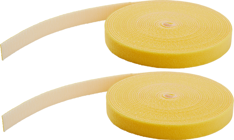 Rouleau serre-câble scratch 15m jaune 2x